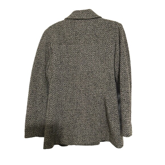 Vintage Paul Levy Trench Coat Womens Gray Wool Herringbone Jacket Size 10 - Picture 9 of 15